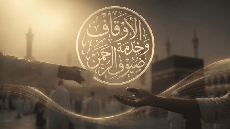 الأوقاف في خدمة ضيوف الرحمن ملصق